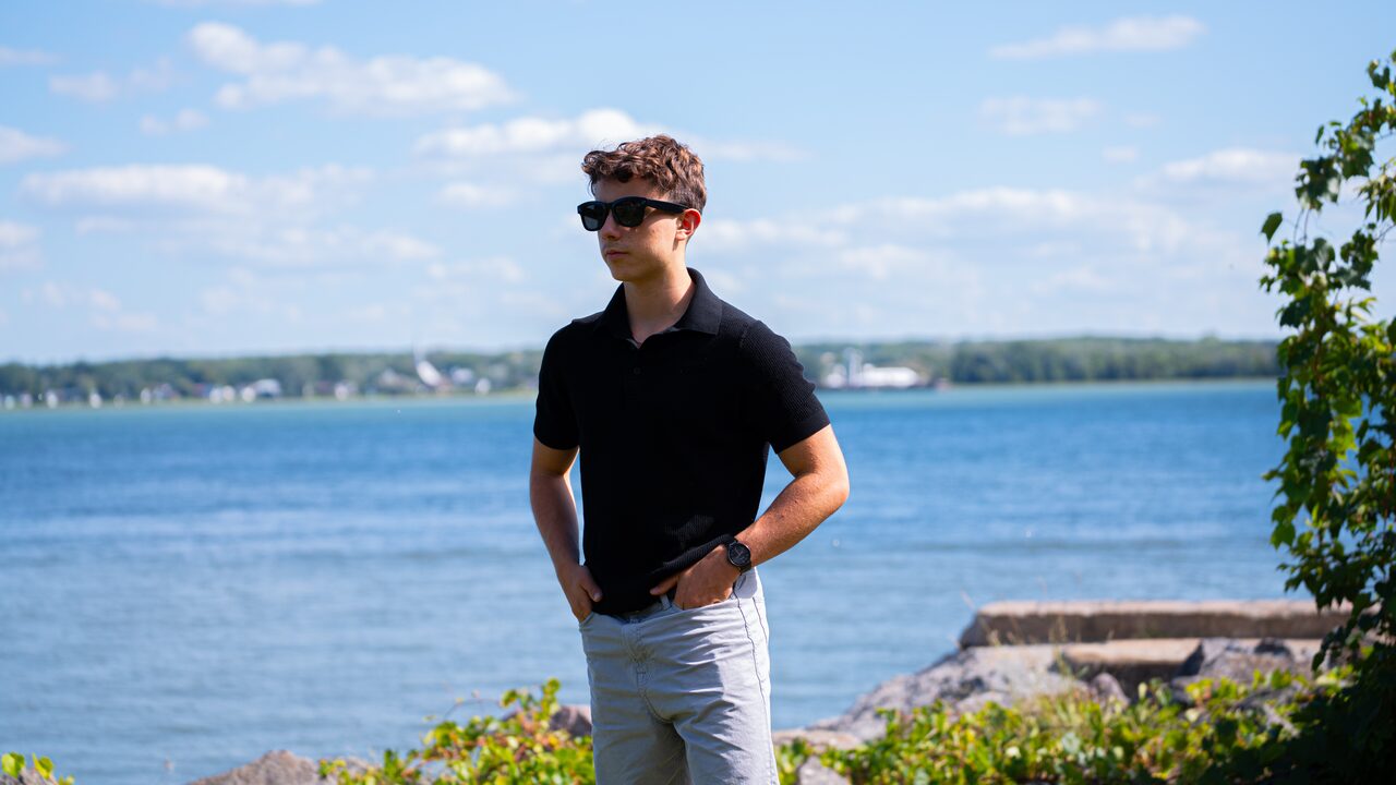The founder by the water, wearing Relay One.