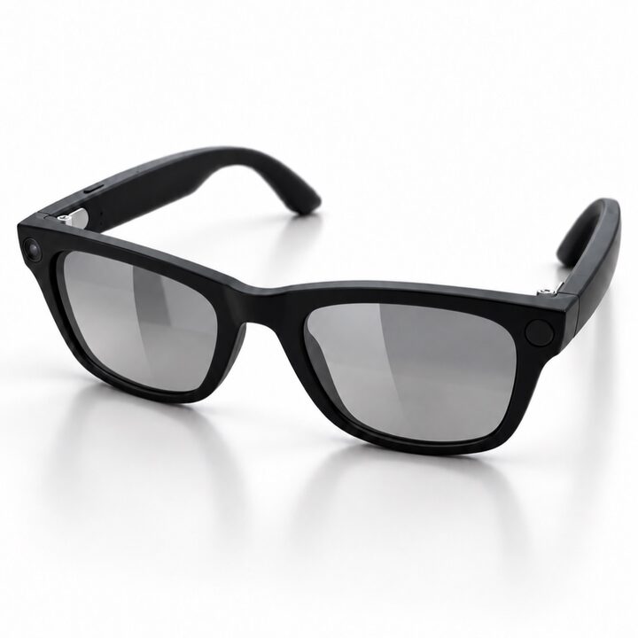 Relay One glasses, matte black frame, auto-tint lenses